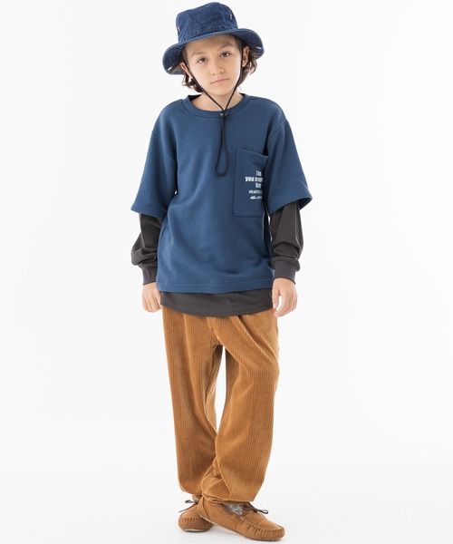KRIFF MAYER Kid's Collection（クリフメイヤーキッズコレクション）の「フェイクレイヤードストレッチクルー（スウェット・キッズ・グレー/ネイビー/ワインレッド・170/120/140/130/150/160）」の16枚目の写真