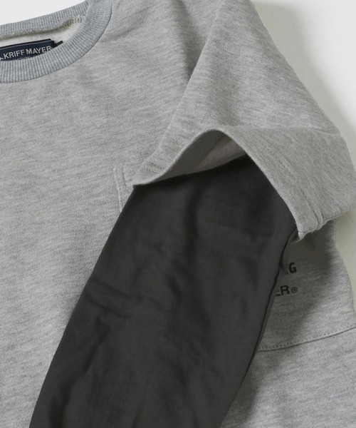 KRIFF MAYER Kid's Collection（クリフメイヤーキッズコレクション）の「フェイクレイヤードストレッチクルー（スウェット・キッズ・グレー/ネイビー/ワインレッド・170/120/140/130/150/160）」の13枚目の写真