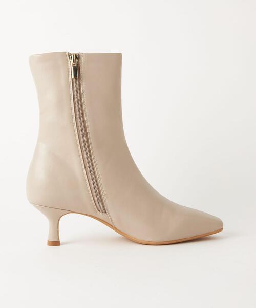 green label relaxing（グリーンレーベルリラクシング）の「ナロウスクエア ショートブーツ(5.5cmヒール) -撥水-（ブーツ・レディース・ブラック/ブラウン/グレー/ベージュ・S/L/XS/M/XL）」の12枚目の写真