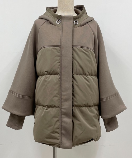 LUGIVA（ルギヴァ）の「ダンボールニット+タフタ ミドル丈ダウンジャケット（ダウンジャケット/コート・レディース・ブラック/グレー/モカ・M）」の10枚目の写真
