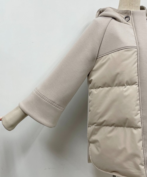 LUGIVA（ルギヴァ）の「ダンボールニット+タフタ ミドル丈ダウンジャケット（ダウンジャケット/コート・レディース・ブラック/グレー/モカ・M）」の16枚目の写真