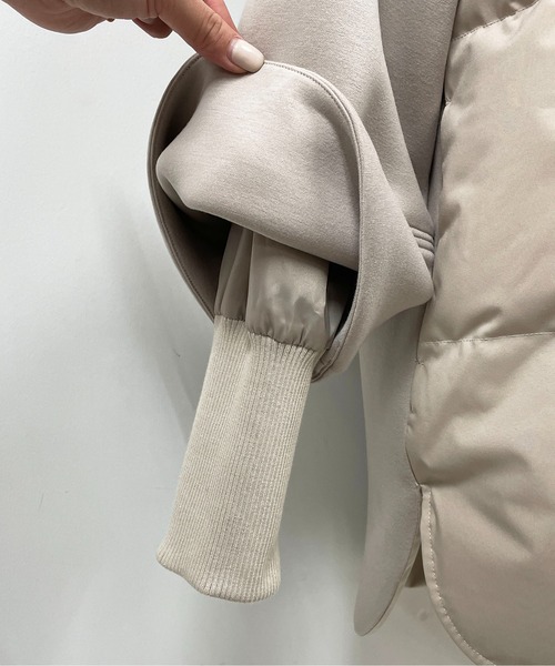 LUGIVA（ルギヴァ）の「ダンボールニット+タフタ ミドル丈ダウンジャケット（ダウンジャケット/コート・レディース・ブラック/グレー/モカ・M）」の17枚目の写真