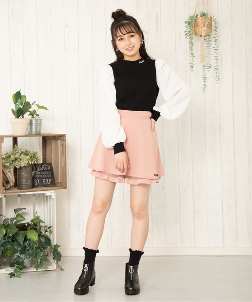 PINKHUNT(ピンクハント)の「PINKHUNT パフスリーブロンT 5836K #IG(Tシャツ/カットソー・キッズ・ブラック/ホワイト・130cm/120cm/160cm/140cm/150cm)」の7枚目の写真