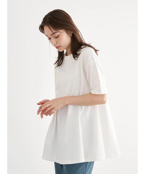 earth music&ecology(アースミュージックアンドエコロジー)の「フレアカットチュニック *(Tシャツ/カットソー・レディース・ミント/ブラック/ベージュ/オフホワイト・FREE)」の6枚目の写真