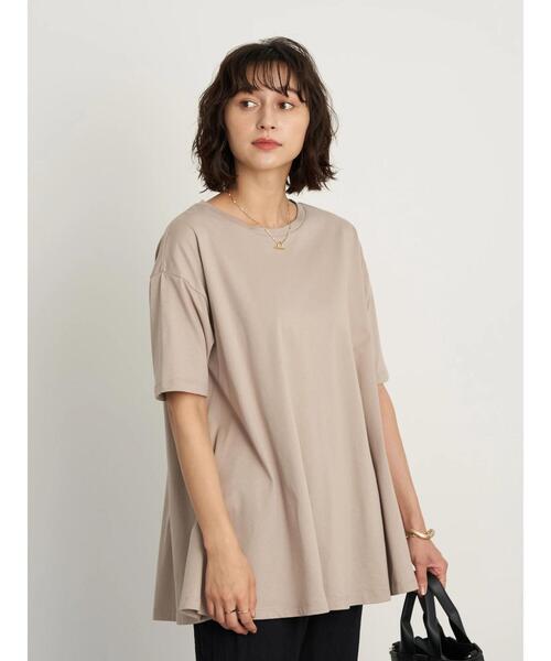earth music&ecology(アースミュージックアンドエコロジー)の「フレアカットチュニック *(Tシャツ/カットソー・レディース・ミント/ブラック/ベージュ/オフホワイト・FREE)」の7枚目の写真