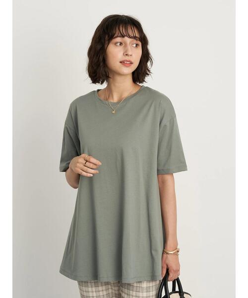 earth music&ecology(アースミュージックアンドエコロジー)の「フレアカットチュニック *(Tシャツ/カットソー・レディース・ミント/ブラック/ベージュ/オフホワイト・FREE)」の8枚目の写真