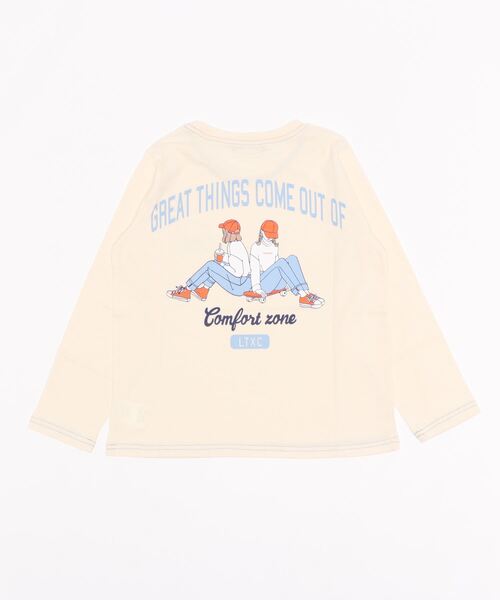 LOVETOXIC（ラブトキシック）の「バックカレッジイラスト長袖Tシャツ（Tシャツ/カットソー・キッズ・オレンジ/チャコール/サックスブルー/アイボリー・SS/M/S/L）」の5枚目の写真