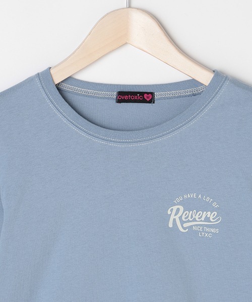 LOVETOXIC（ラブトキシック）の「バックカレッジイラスト長袖Tシャツ（Tシャツ/カットソー・キッズ・オレンジ/チャコール/サックスブルー/アイボリー・SS/M/S/L）」の13枚目の写真