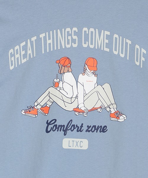 LOVETOXIC（ラブトキシック）の「バックカレッジイラスト長袖Tシャツ（Tシャツ/カットソー・キッズ・オレンジ/チャコール/サックスブルー/アイボリー・SS/M/S/L）」の15枚目の写真