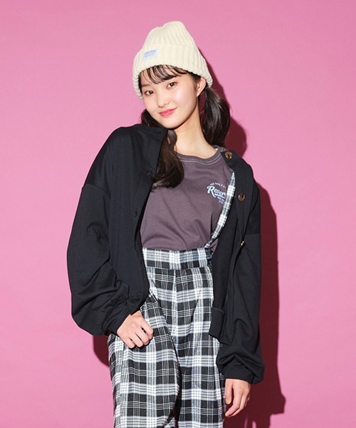 LOVETOXIC（ラブトキシック）の「バックカレッジイラスト長袖Tシャツ（Tシャツ/カットソー・キッズ・オレンジ/チャコール/サックスブルー/アイボリー・SS/M/S/L）」の20枚目の写真