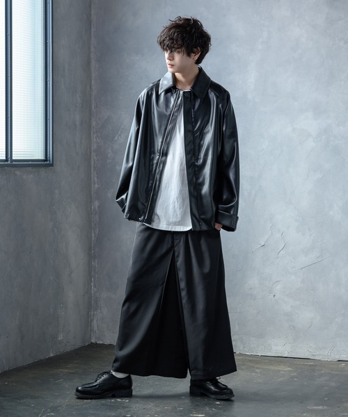 BUZZY TJ(稀少品) シンセティックレザージップブルゾン RAGEBLUE（レイジブルー） ブルゾン アウター シンセティックレザー