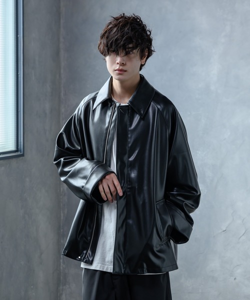 KUUUPY（クーピー）の「Synthetic Leather Over Zip Blouson