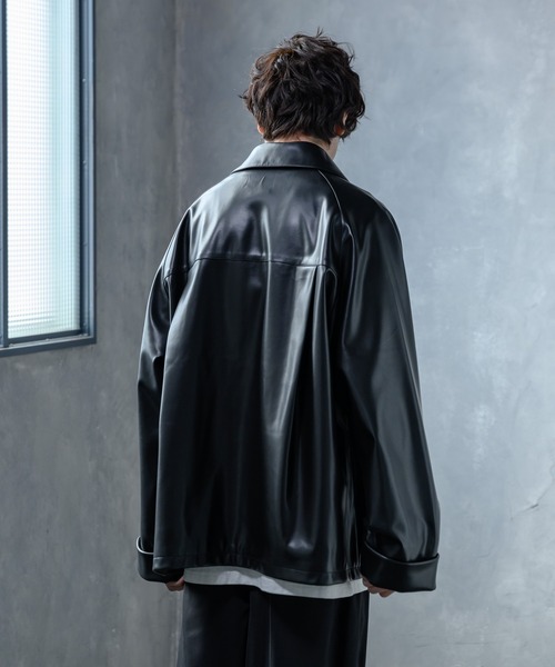 KUUUPY（クーピー）の「Synthetic Leather Over Zip Blouson