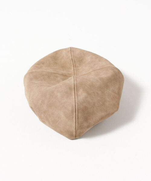 SUBLIME(サブライム)の「【SUBLiME/サブライム】PU ソリッドベレー帽(ハンチング/ベレー帽・レディース・ブラック/ベージュ・FREE)」の6枚目の写真