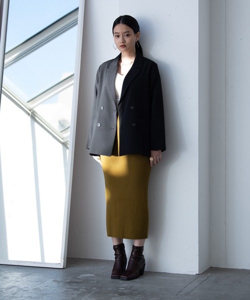 Happy John(ハッピージョン)の「カラータイトニットスカート/color tight knit skirt(スカート・レディース・ブラック/ブルー/マスタード・FREE)」の6枚目の写真