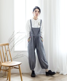 ScoLar | 刺繍コクーン型サロペット(サロペット/オーバーオール)