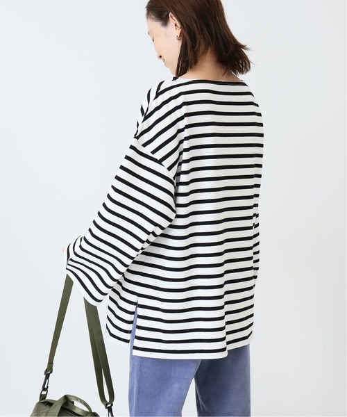 SLOBE IENA(スローブイエナ)の「ルーズスリーブボーダープルオーバー【手洗い可能】◆(Tシャツ/カットソー・レディース・ブラック/ネイビー/カーキ・FREE)」の13枚目の写真