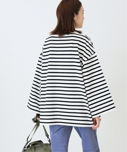 SLOBE IENA(スローブイエナ)の「ルーズスリーブボーダープルオーバー【手洗い可能】◆(Tシャツ/カットソー・レディース・ブラック/ネイビー/カーキ・FREE)」の15枚目の写真