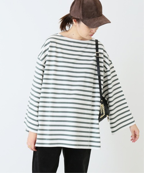 SLOBE IENA(スローブイエナ)の「ルーズスリーブボーダープルオーバー【手洗い可能】◆(Tシャツ/カットソー・レディース・ブラック/ネイビー/カーキ・FREE)」の17枚目の写真