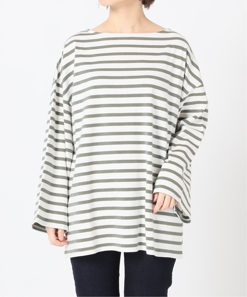 SLOBE IENA(スローブイエナ)の「ルーズスリーブボーダープルオーバー【手洗い可能】◆(Tシャツ/カットソー・レディース・ブラック/ネイビー/カーキ・FREE)」の12枚目の写真
