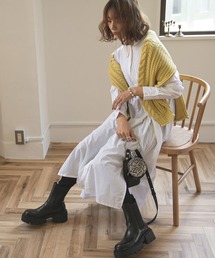 はしごレースシャツワンピース