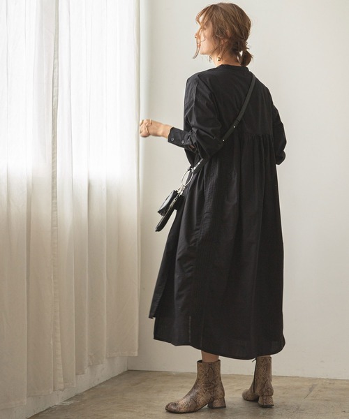 rectangle（レクタングル）の「はしごレースシャツワンピース（ワンピース・レディース・ブラック/グレイッシュベージュ/オフホワイト・MEDIUM/LARGE）」の11枚目の写真