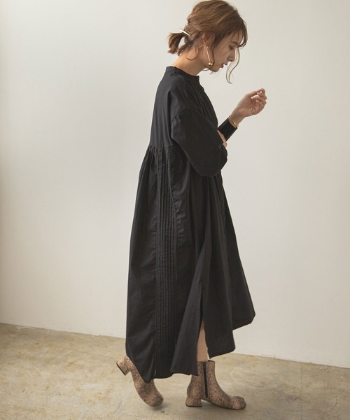 rectangle（レクタングル）の「はしごレースシャツワンピース（ワンピース・レディース・ブラック/グレイッシュベージュ/オフホワイト・MEDIUM/LARGE）」の12枚目の写真