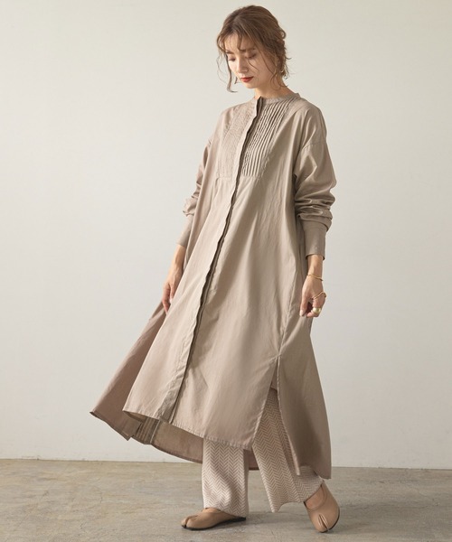 rectangle（レクタングル）の「はしごレースシャツワンピース（ワンピース・レディース・ブラック/グレイッシュベージュ/オフホワイト・MEDIUM/LARGE）」の13枚目の写真