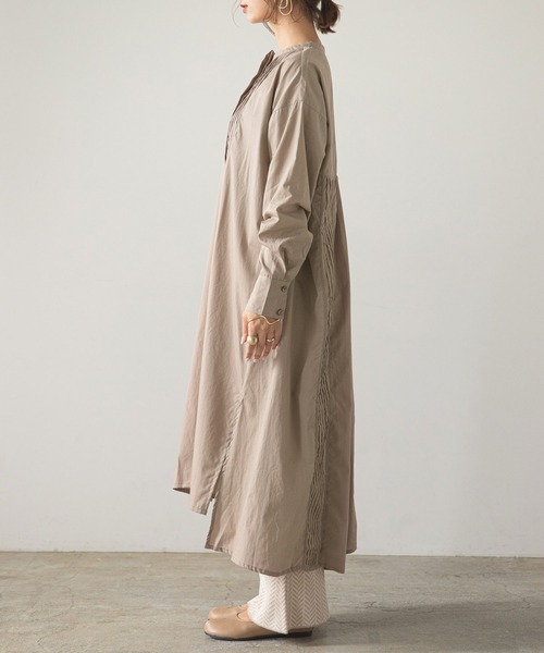 rectangle（レクタングル）の「はしごレースシャツワンピース（ワンピース・レディース・ブラック/グレイッシュベージュ/オフホワイト・MEDIUM/LARGE）」の19枚目の写真