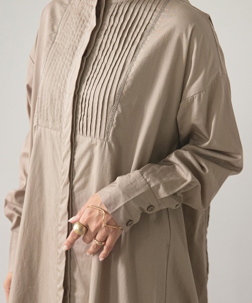 rectangle（レクタングル）の「はしごレースシャツワンピース（ワンピース・レディース・ブラック/グレイッシュベージュ/オフホワイト・MEDIUM/LARGE）」の22枚目の写真