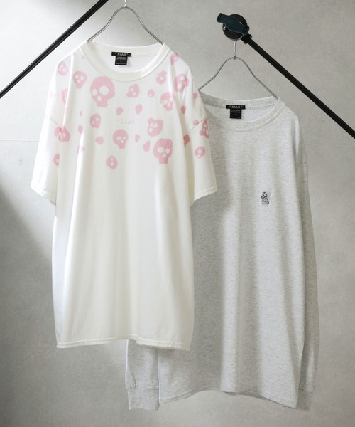 BIAS（バイアス）の「【BIAS】 カラースカルドットプリント白Tee＆ロンTセット（Tシャツ/カットソー・メンズ・ライトグレー/ブラック/ピンク系その他/ライム/ライトベージュ/ライトブルー・LARGE/SMALL/MEDIUM）」の6枚目の写真