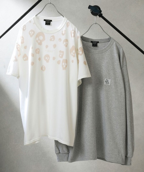 BIAS（バイアス）の「【BIAS】 カラースカルドットプリント白Tee＆ロンTセット（Tシャツ/カットソー・メンズ・ライトグレー/ブラック/ピンク系その他/ライム/ライトベージュ/ライトブルー・LARGE/SMALL/MEDIUM）」の4枚目の写真