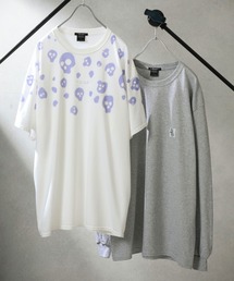 【BIAS】 カラースカルドットプリント白Tee＆ロンTセット