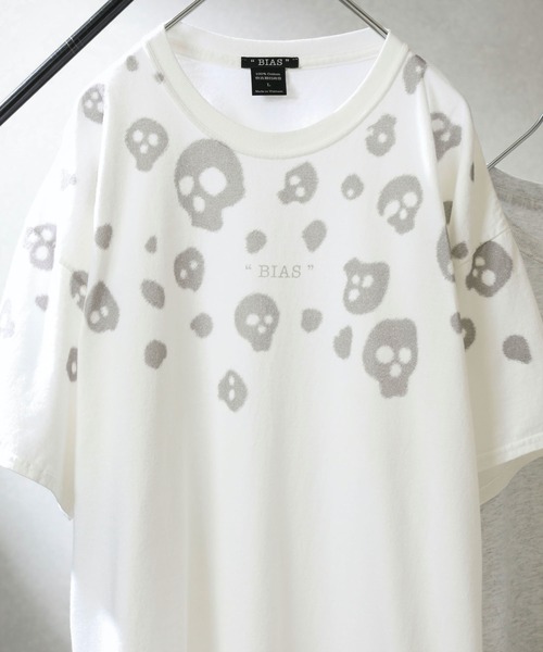 BIAS（バイアス）の「【BIAS】 カラースカルドットプリント白Tee＆ロンTセット（Tシャツ/カットソー・メンズ・ライトグレー/ブラック/ピンク系その他/ライム/ライトベージュ/ライトブルー・LARGE/SMALL/MEDIUM）」の10枚目の写真