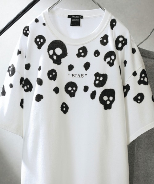 BIAS（バイアス）の「【BIAS】 カラースカルドットプリント白Tee＆ロンTセット（Tシャツ/カットソー・メンズ・ライトグレー/ブラック/ピンク系その他/ライム/ライトベージュ/ライトブルー・LARGE/SMALL/MEDIUM）」の9枚目の写真