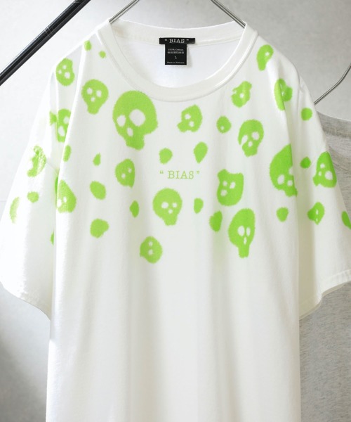 BIAS（バイアス）の「【BIAS】 カラースカルドットプリント白Tee＆ロンTセット（Tシャツ/カットソー・メンズ・ライトグレー/ブラック/ピンク系その他/ライム/ライトベージュ/ライトブルー・LARGE/SMALL/MEDIUM）」の13枚目の写真