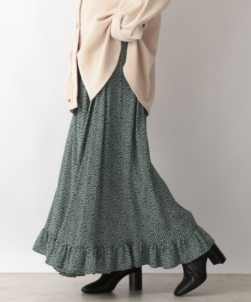 LOWRYS FARM（ローリーズファーム）の「スソフリルロングスカート　238092（スカート・レディース・ブラック系その他2/レッド/グリーン/ブラック系その他/ブラック/ライム・FREE）」の14枚目の写真