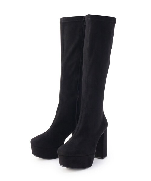 ESPERANZA(エスペランサ)の「◆【ラク盛りシリーズ】ストレッチチャンキーヒール厚底ロングブーツ(ブーツ・レディース・ブラック/アイボリー/ブラック系/こしょう色系1・LL/M/L/S)」の16枚目の写真