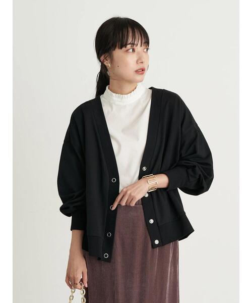 earth music&ecology（アースミュージックアンドエコロジー）の「スウェットカーディガン　＊（カーディガン/ボレロ・レディース・ブラック/ブラウン/ミント/ホワイト系その他2・FREE）」の5枚目の写真