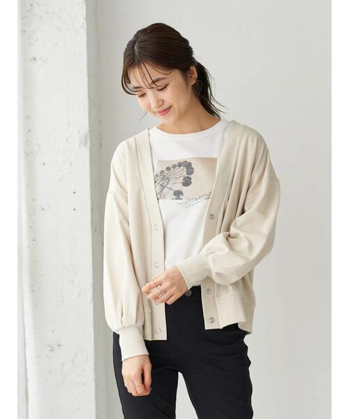 earth music&ecology（アースミュージックアンドエコロジー）の「スウェットカーディガン　＊（カーディガン/ボレロ・レディース・ブラック/ブラウン/ミント/ホワイト系その他2・FREE）」の8枚目の写真