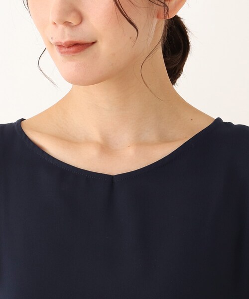 SHOO・LA・RUE（シューラルー）の「◆【S-3L】サイドプリーツワンピース（ワンピース・レディース・ブラック系1/ネイビー系1・01/02/03/04/05）」の12枚目の写真