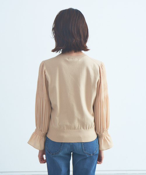 Abahouse Devinette(ドゥヴィネット)の「【BRAHMIN】14G天竺ドッキングプルオーバー(ニット/セーター・レディース・ベージュ/ブラック・フリー)」の7枚目の写真