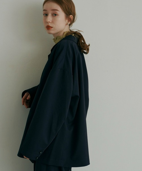 hinari（ヒナリ）の「オーバーダブルテーラードジャケット（テーラードジャケット・レディース・ネイビー/モカ・FREE）」の14枚目の写真