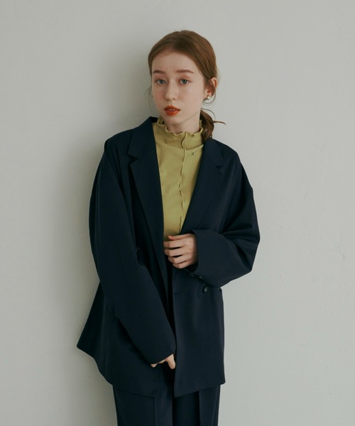 hinari（ヒナリ）の「オーバーダブルテーラードジャケット（テーラードジャケット・レディース・ネイビー/モカ・FREE）」の16枚目の写真