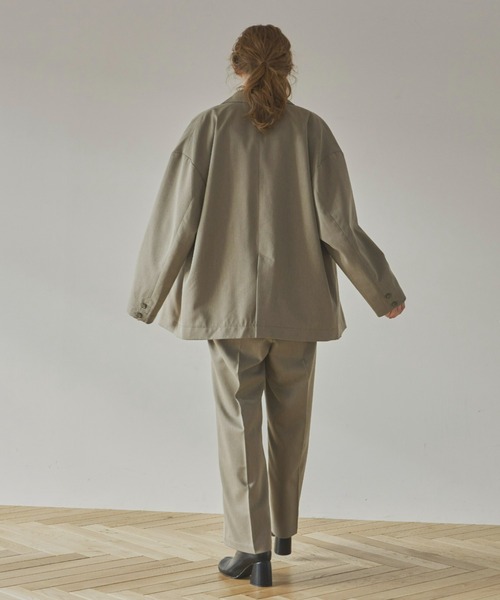 hinari（ヒナリ）の「オーバーダブルテーラードジャケット（テーラードジャケット・レディース・ネイビー/モカ・FREE）」の10枚目の写真