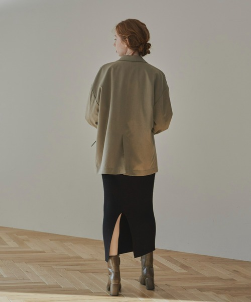 hinari（ヒナリ）の「オーバーダブルテーラードジャケット（テーラードジャケット・レディース・ネイビー/モカ・FREE）」の12枚目の写真