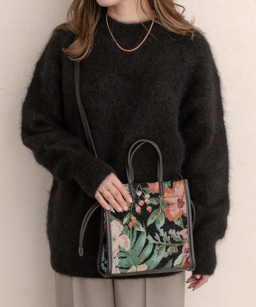 RODE SKO(ロデスコ)の「キンチャク絞りファブリックトートバッグ(トートバッグ・レディース・オフホワイト/ブラック・ONE)」の1枚目の写真