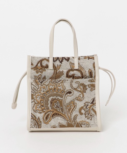 RODE SKO(ロデスコ)の「キンチャク絞りファブリックトートバッグ(トートバッグ・レディース・オフホワイト/ブラック・ONE)」の16枚目の写真