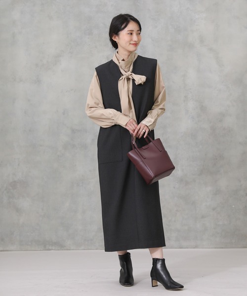 CLOCHE（クロシェ）の「キーネックジャンパースカート