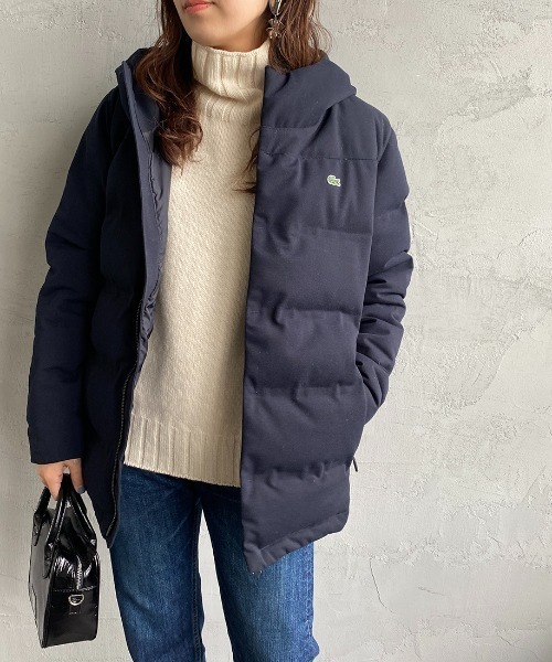 LACOSTE（ラコステ）の「[LACOSTE/ラコステ] ポリエステルピケ ワンポイントロゴダウンジャケット（ダウンジャケット/コート・レディース・ネイビー・48/50/46）」の4枚目の写真